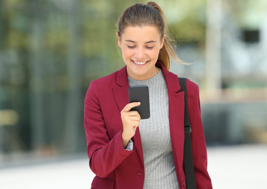 Photo of a customer on the phone