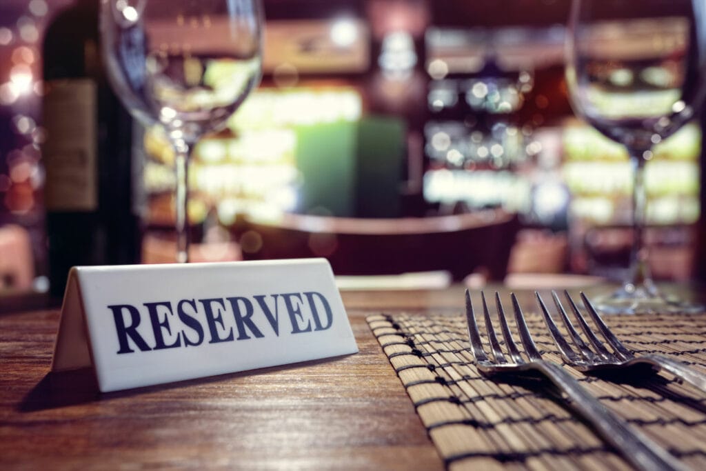 Image of a reserved table